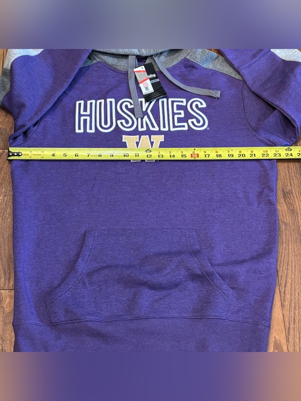 University of Washington Huskies Hoodie Sweatshirt Purple/Grey Men's Medium - Picture 7 of 10